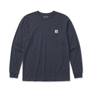 Carhartt Long Sleeve Graphic Tee – Navy Blue Workwear Shirt – Size Small